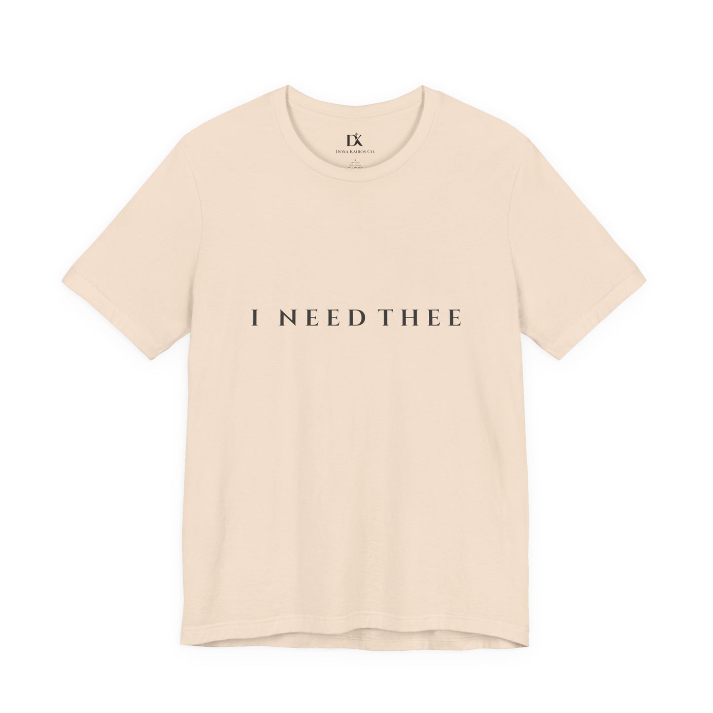 Front of Soft Cream I Need Thee Wordmark  Doxa Kairos™ T-Shirt