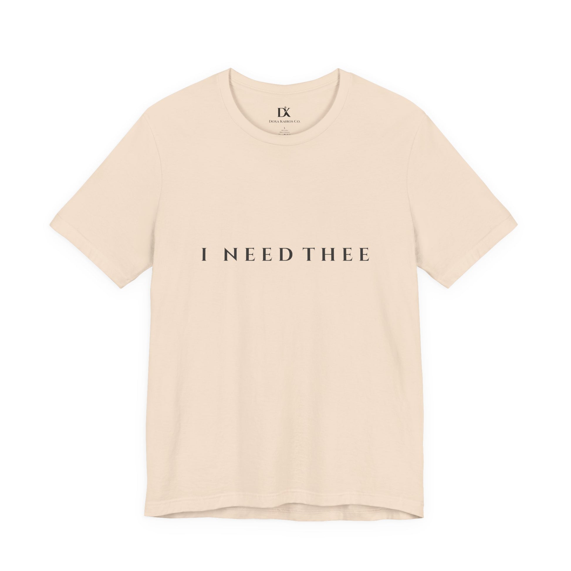 Front of Soft Cream I Need Thee Wordmark  Doxa Kairos™ T-Shirt