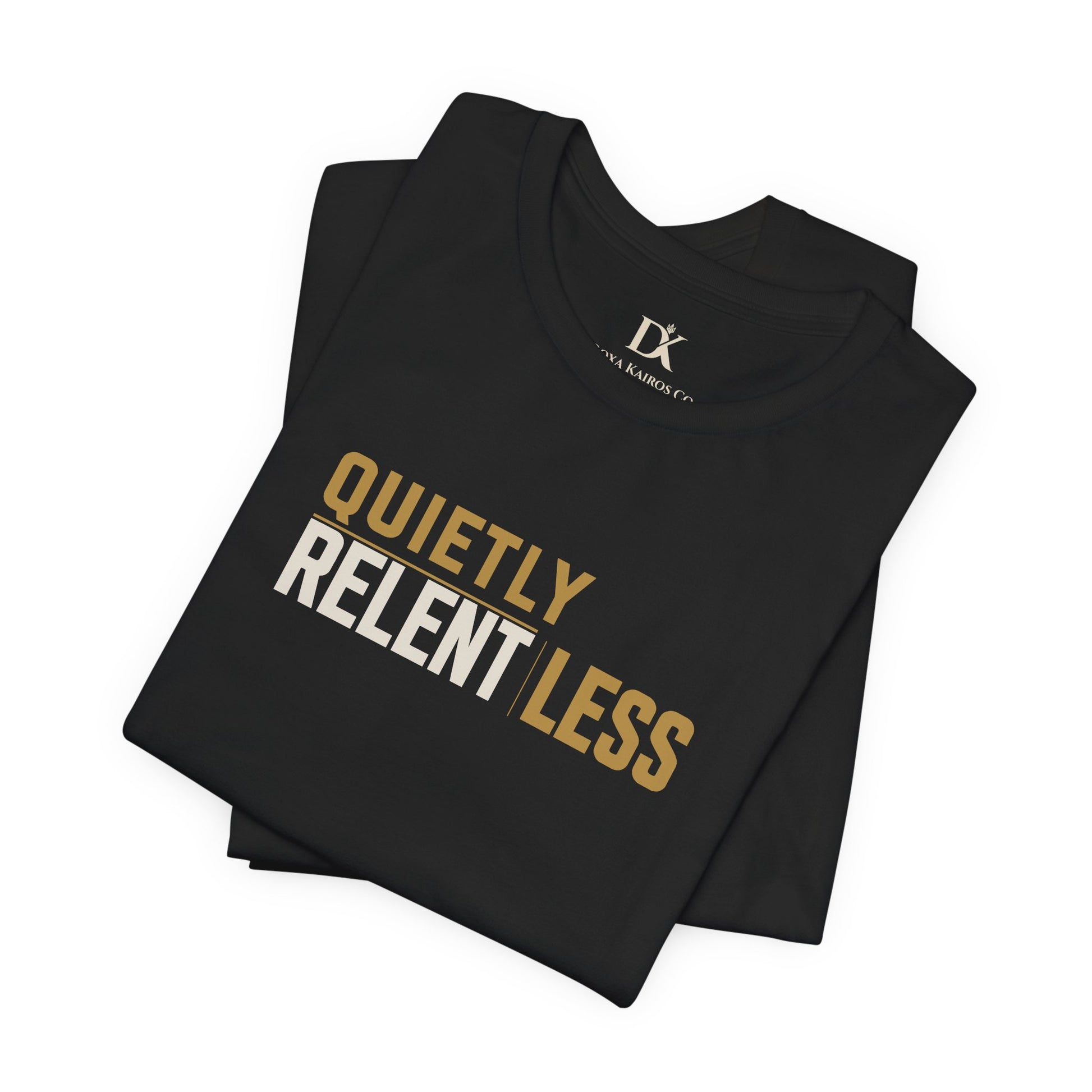 Folded Black Quietly Relentless  Doxa Kairos™ T-Shirt