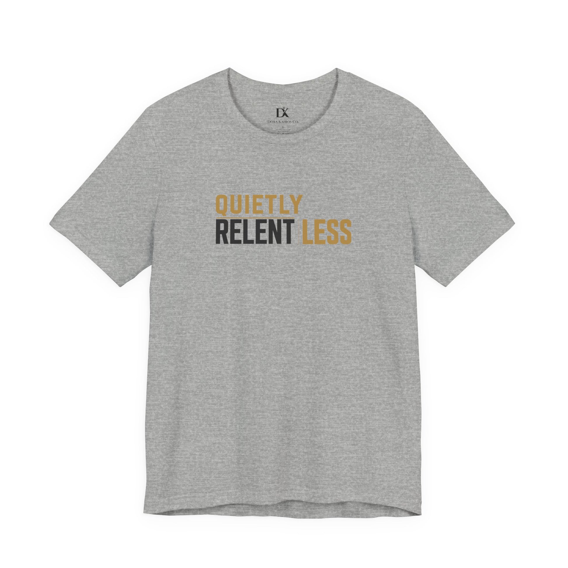 Front of Grey Quietly Relentless  Doxa Kairos™ T-Shirt
