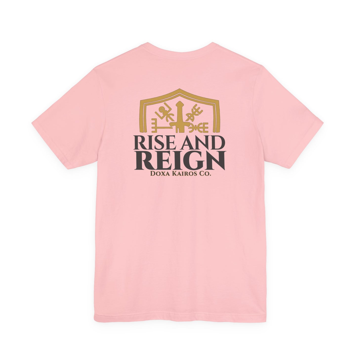 Back of Pink Rise and Reign Shield Doxa Kairos™ T-Shirt