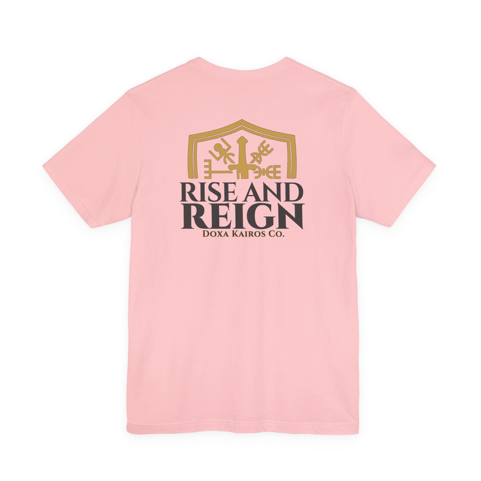 Back of Pink Rise and Reign Shield Doxa Kairos™ T-Shirt
