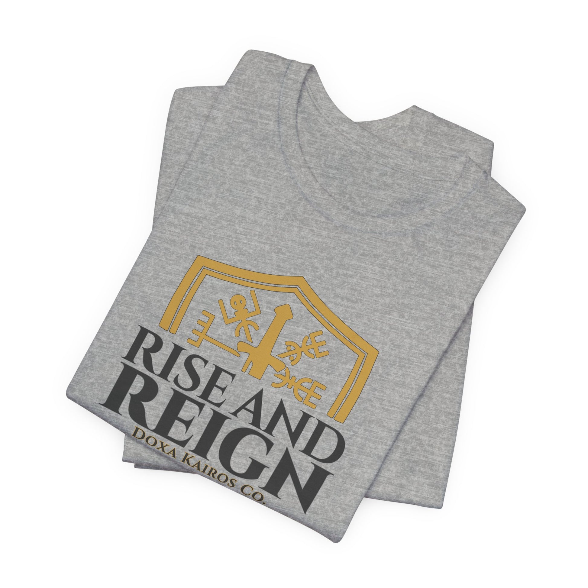 Folded Grey Rise and Reign Shield Doxa Kairos™ T-Shirt