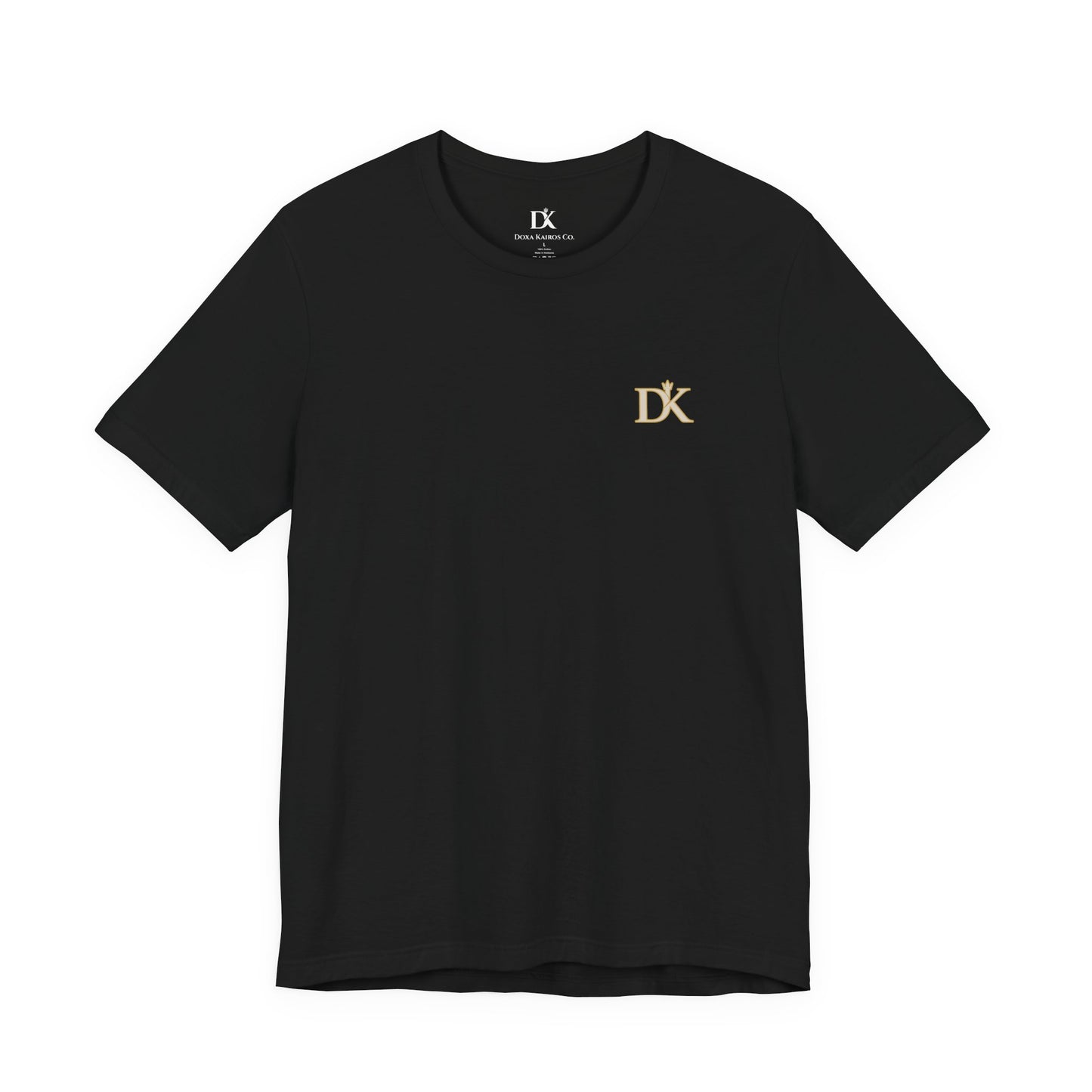 Front Logo of Black Rise and Reign Shield Doxa Kairos™ T-Shirt