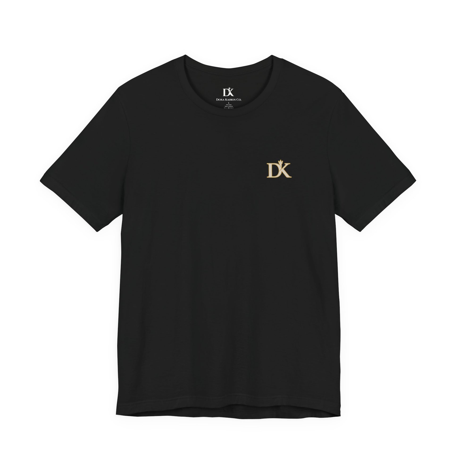 Front Logo of Black Rise and Reign Shield Doxa Kairos™ T-Shirt