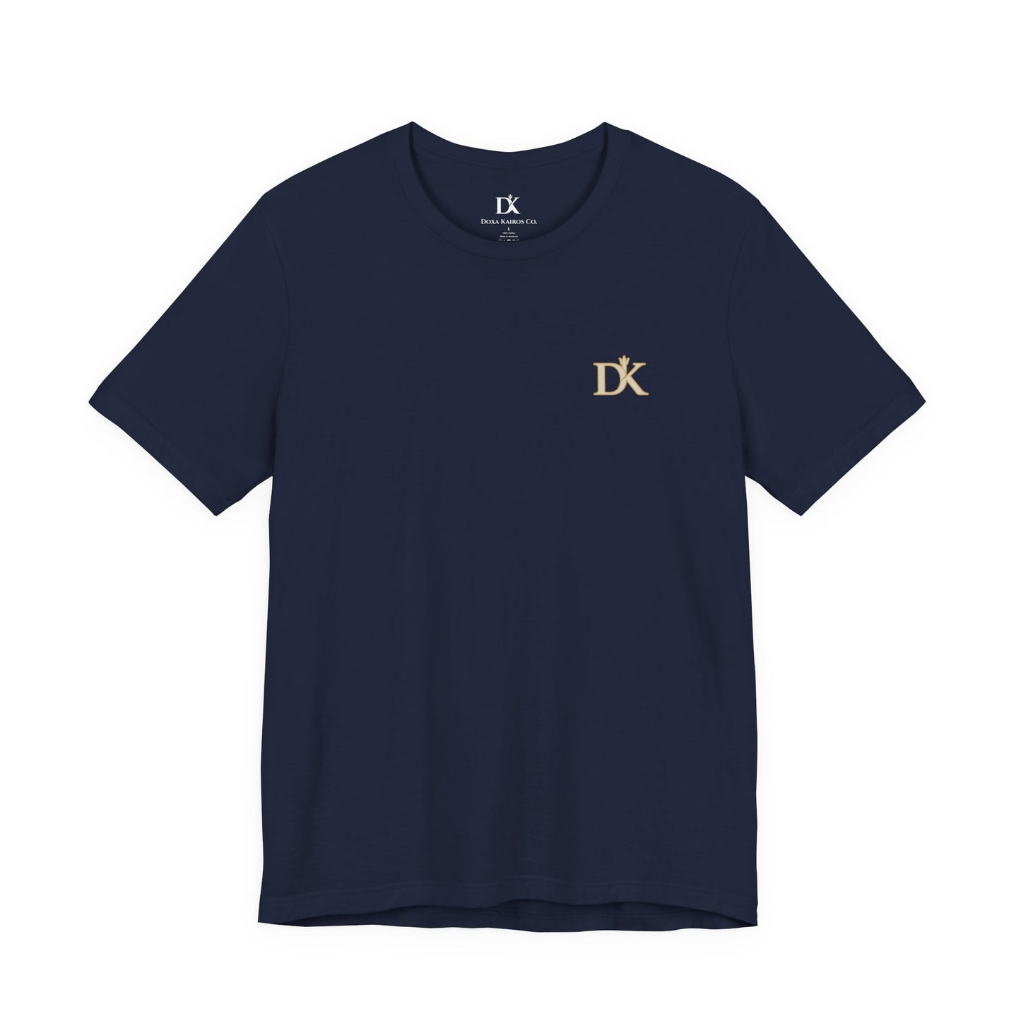 Front Logo of Navy Rise and Reign Shield Doxa Kairos™ T-Shirt