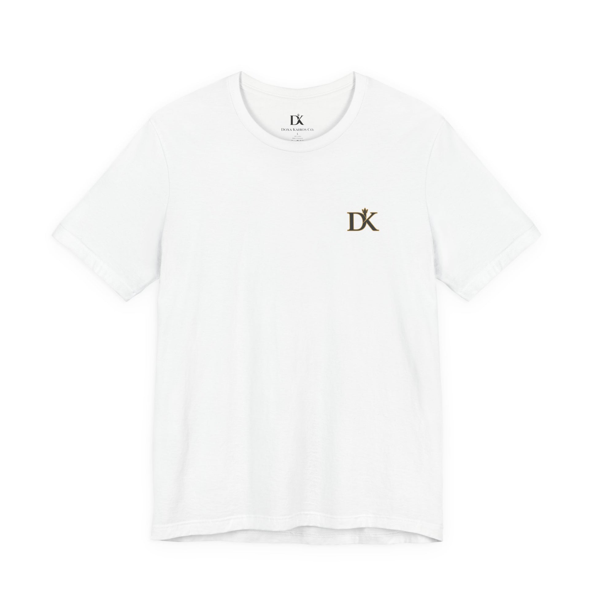 Front Logo of White Rise and Reign Shield Doxa Kairos™ T-Shirt