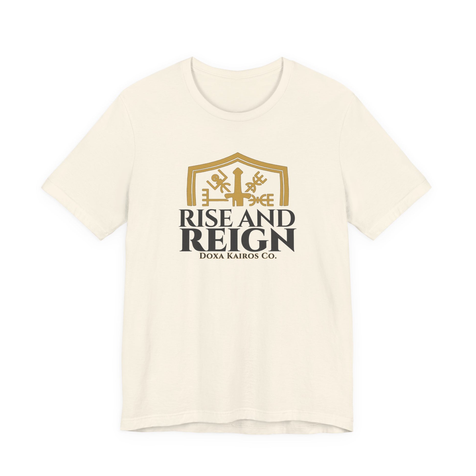 Front of Natural Rise and Reign Shield Doxa Kairos™ T-Shirt