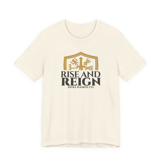 Front of Natural Rise and Reign Shield Doxa Kairos™ T-Shirt