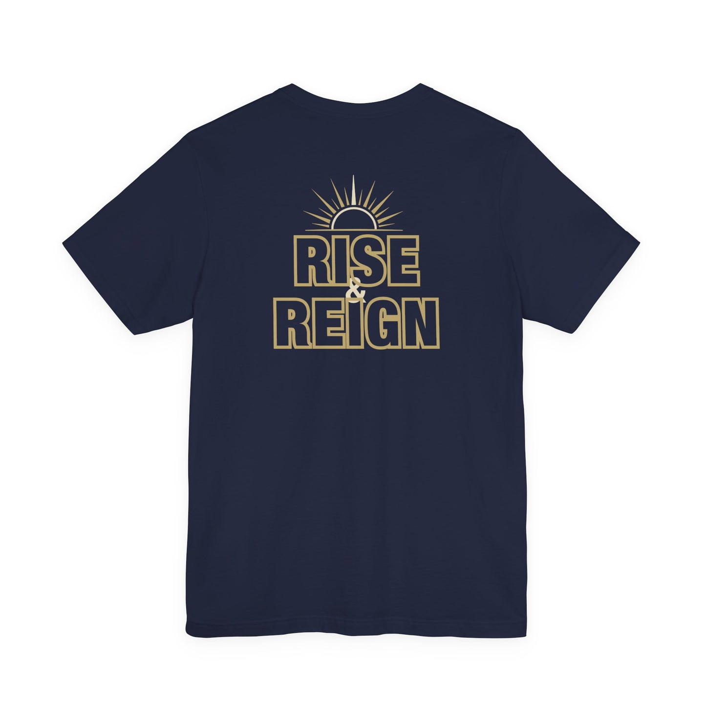Back of Navy Rise and Reign Sunrise Doxa Kairos™ T-Shirt