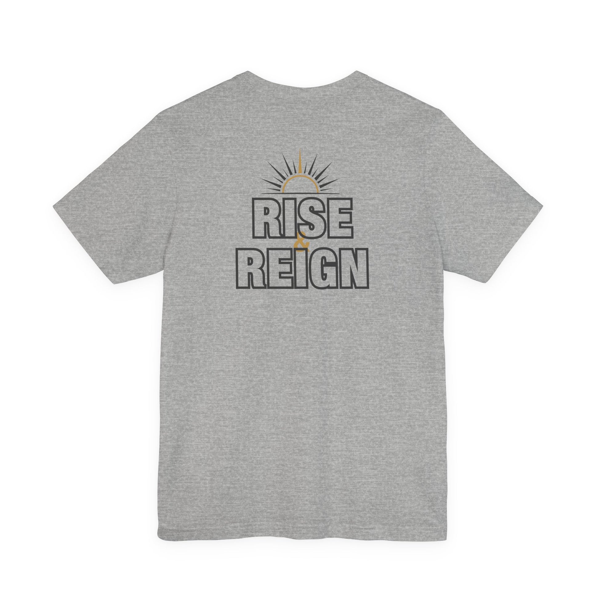 Back of Grey Rise and Reign Sunrise Doxa Kairos™ T-Shirt