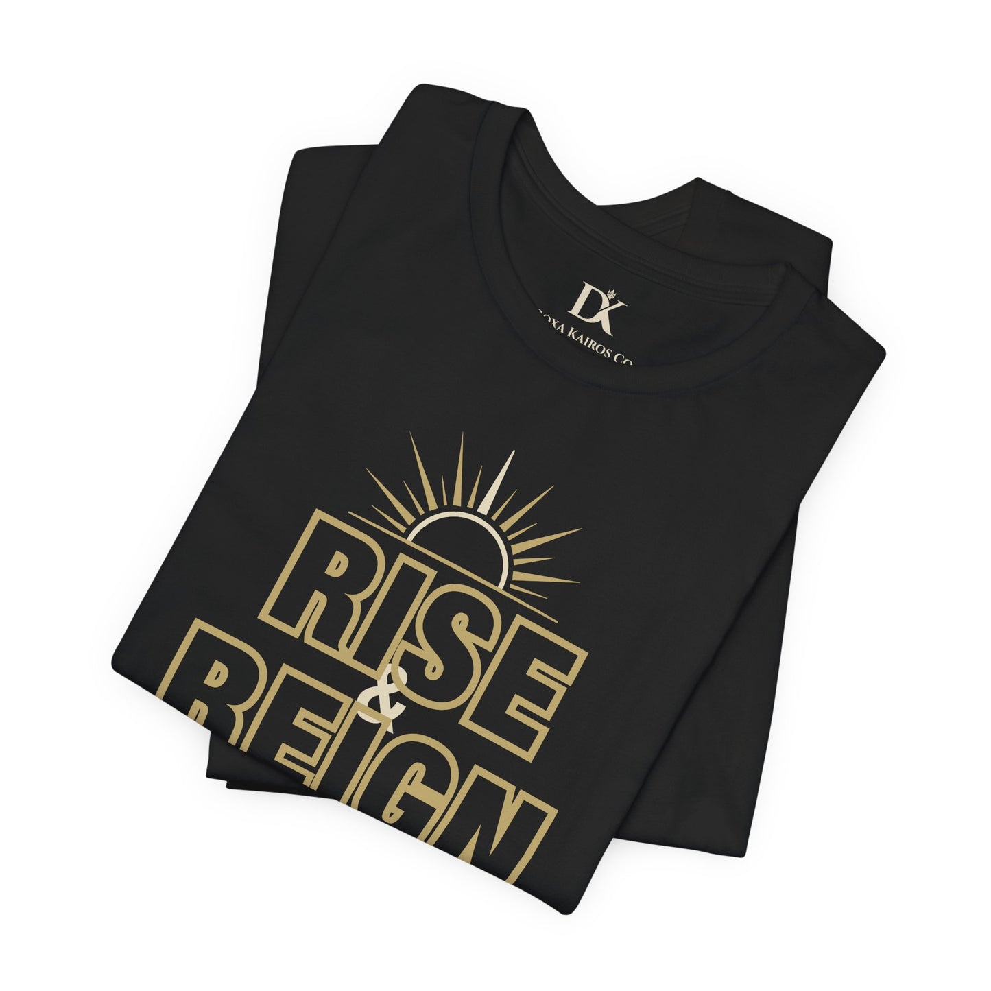Folded Black Rise and Reign Sunrise Doxa Kairos™ T-Shirt
