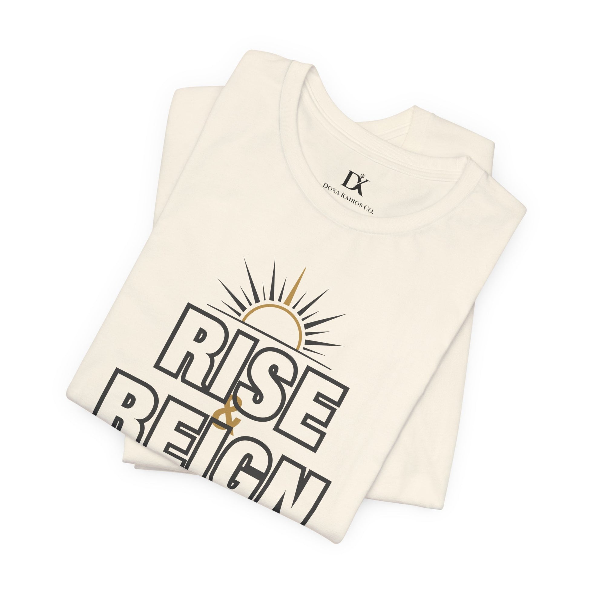Folded Natural Rise and Reign Sunrise Doxa Kairos™ T-Shirt