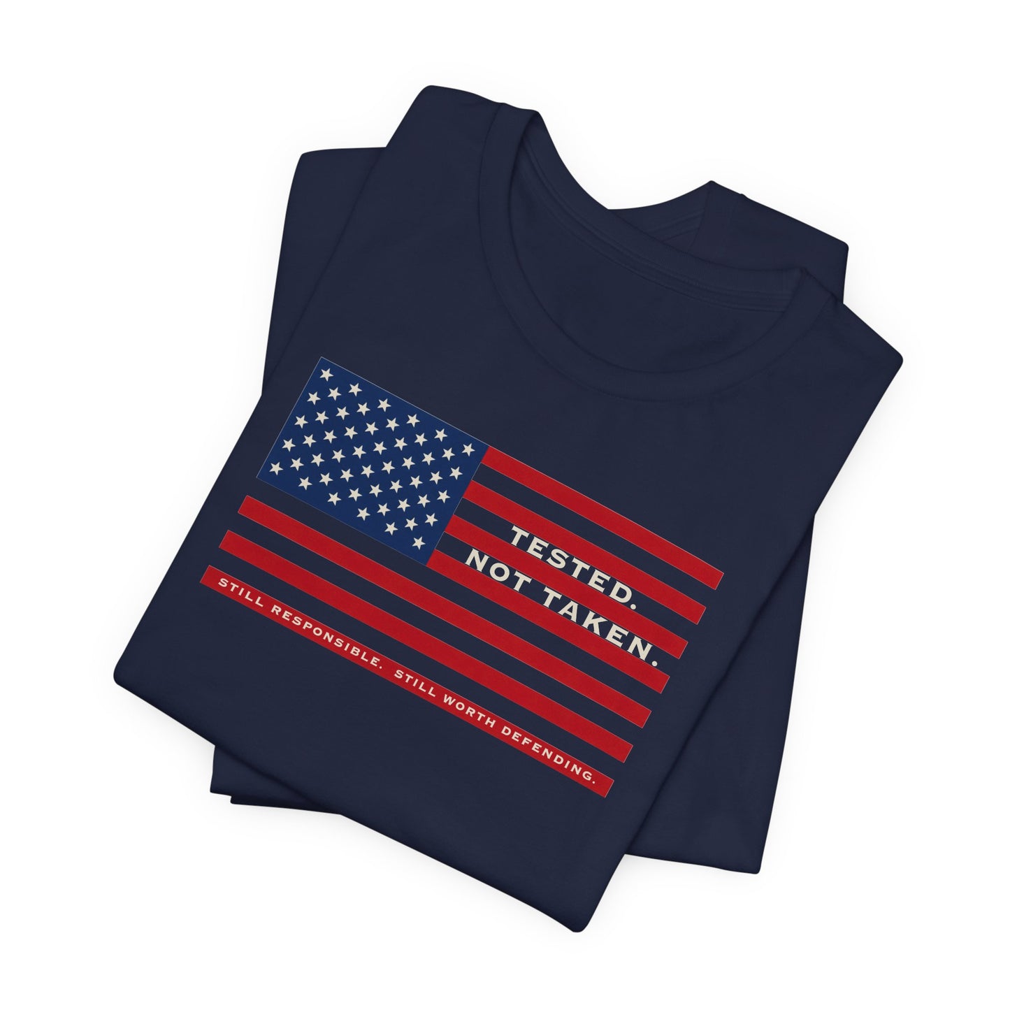 Folded Navy Tested Not Taken Doxa Kairos™ T-Shirt