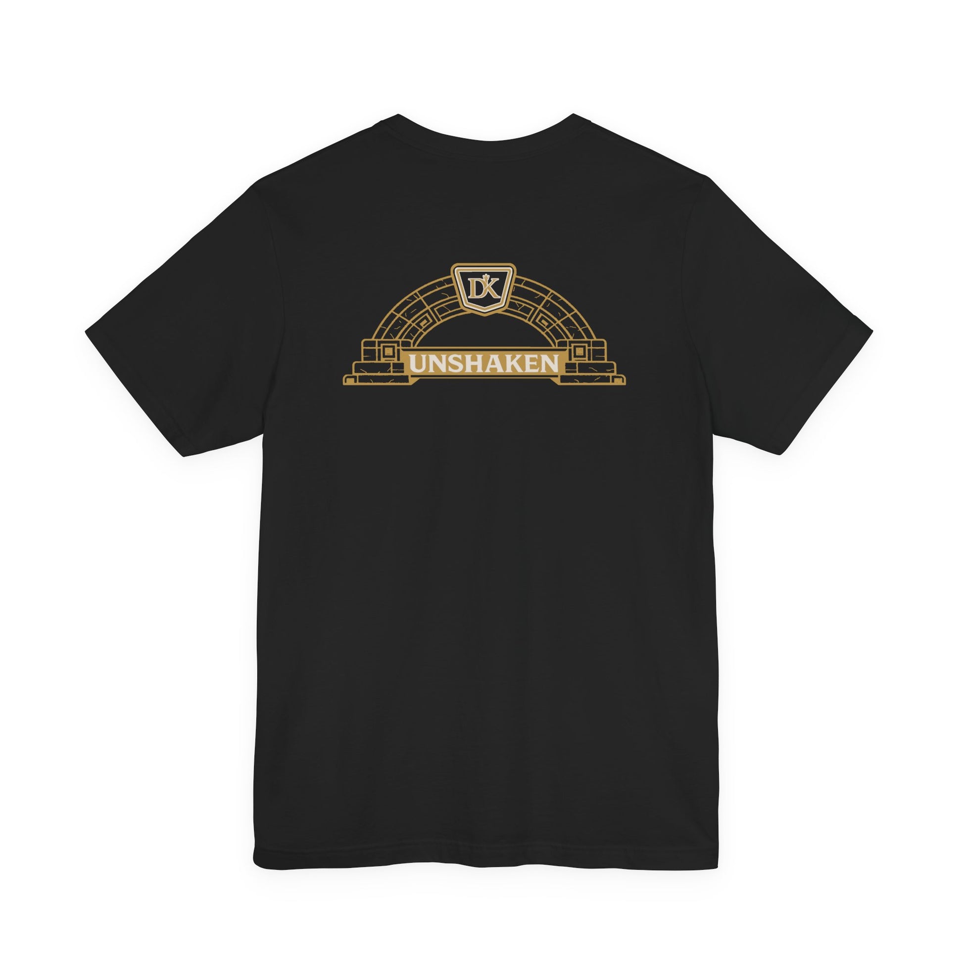Back of Black Unshaken Arch Doxa Kairos™ T-Shirt