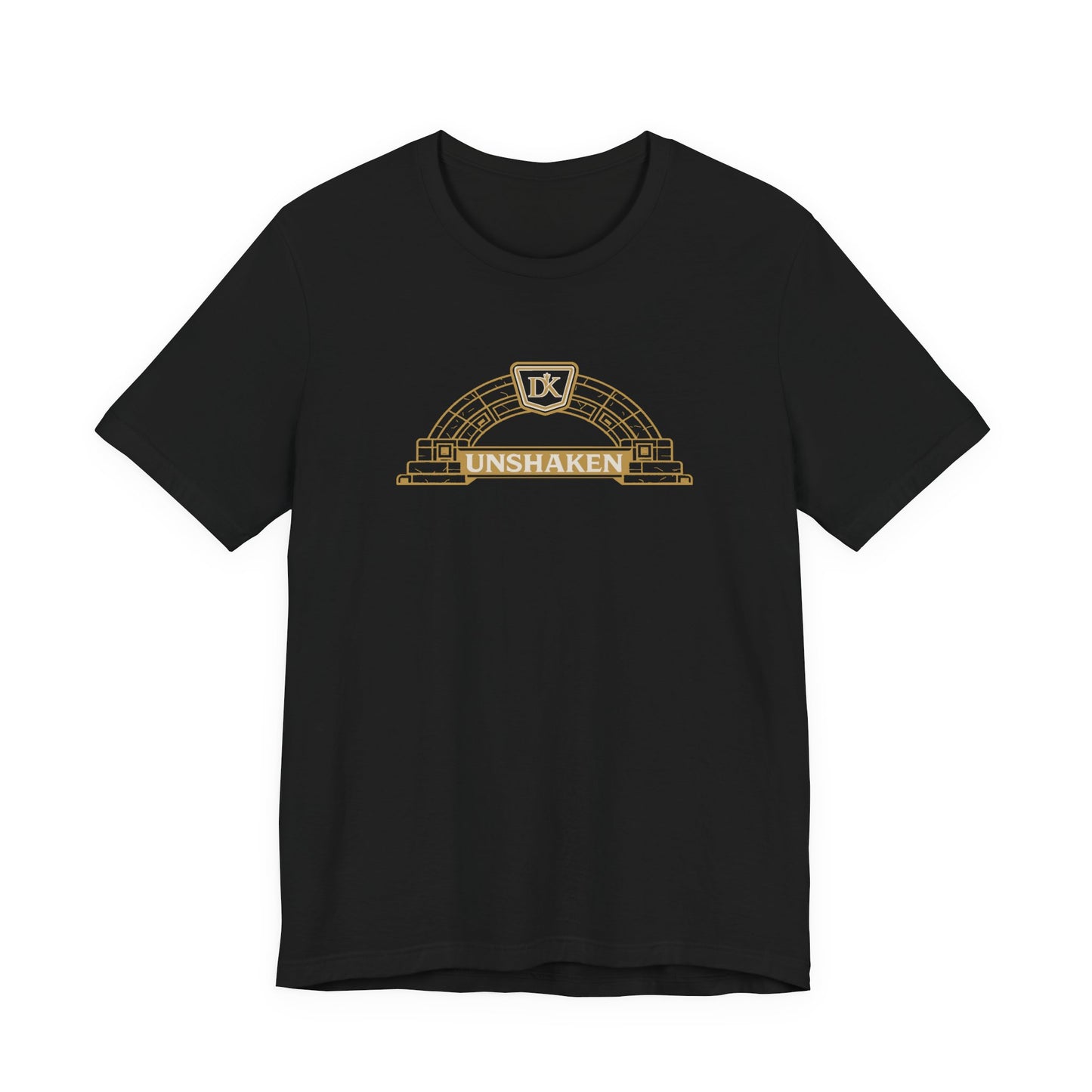 Front of Black Unshaken Arch Doxa Kairos™ T-Shirt