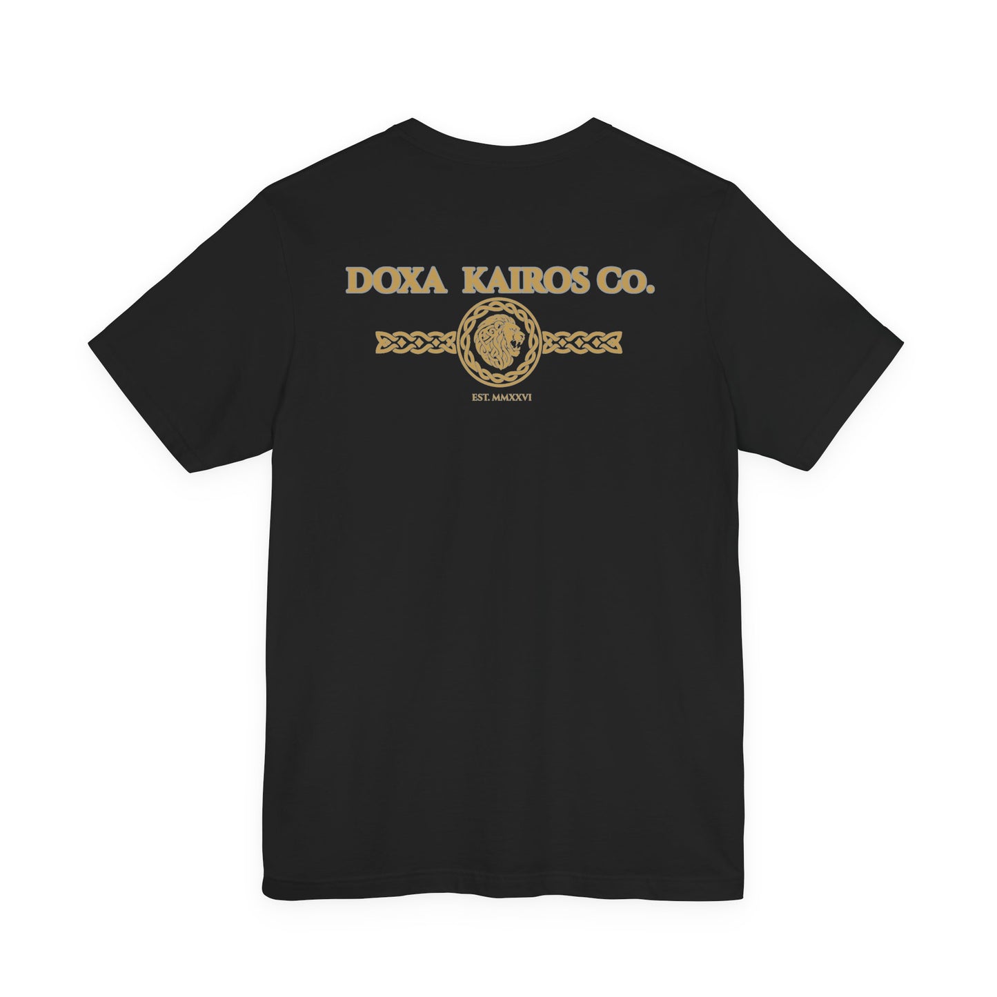 Back of Black Vintage DK Logo Doxa Kairos™ T-Shirt