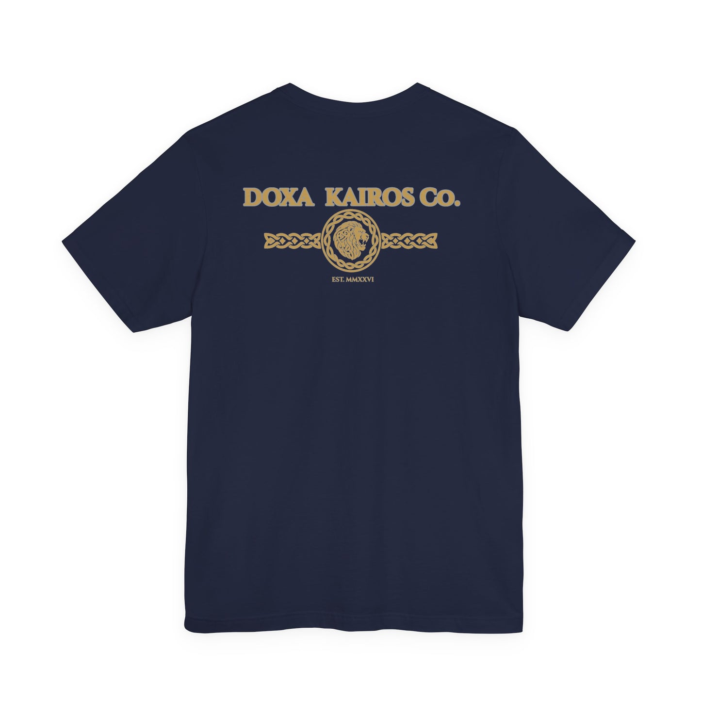 Back of Navy Vintage DK Logo Doxa Kairos™ T-Shirt