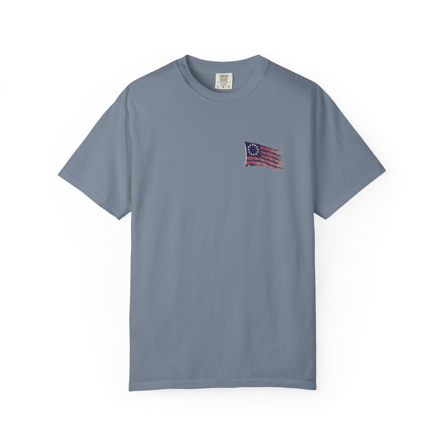 Front Logo of Blue Jean Weathered Still Standing Kairos™ Signature T-Shirt