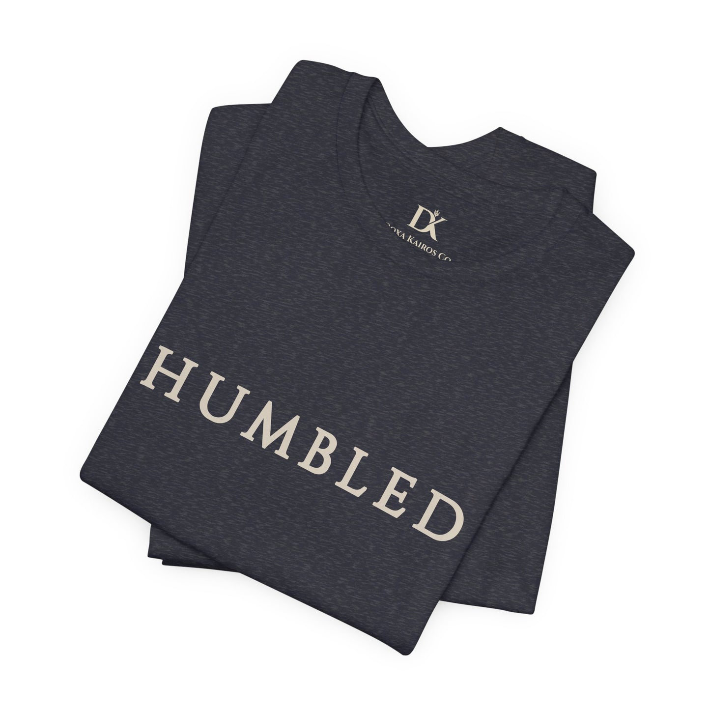 Folded Heather Navy Humbled Wordmark  Doxa Kairos™ T-Shirt