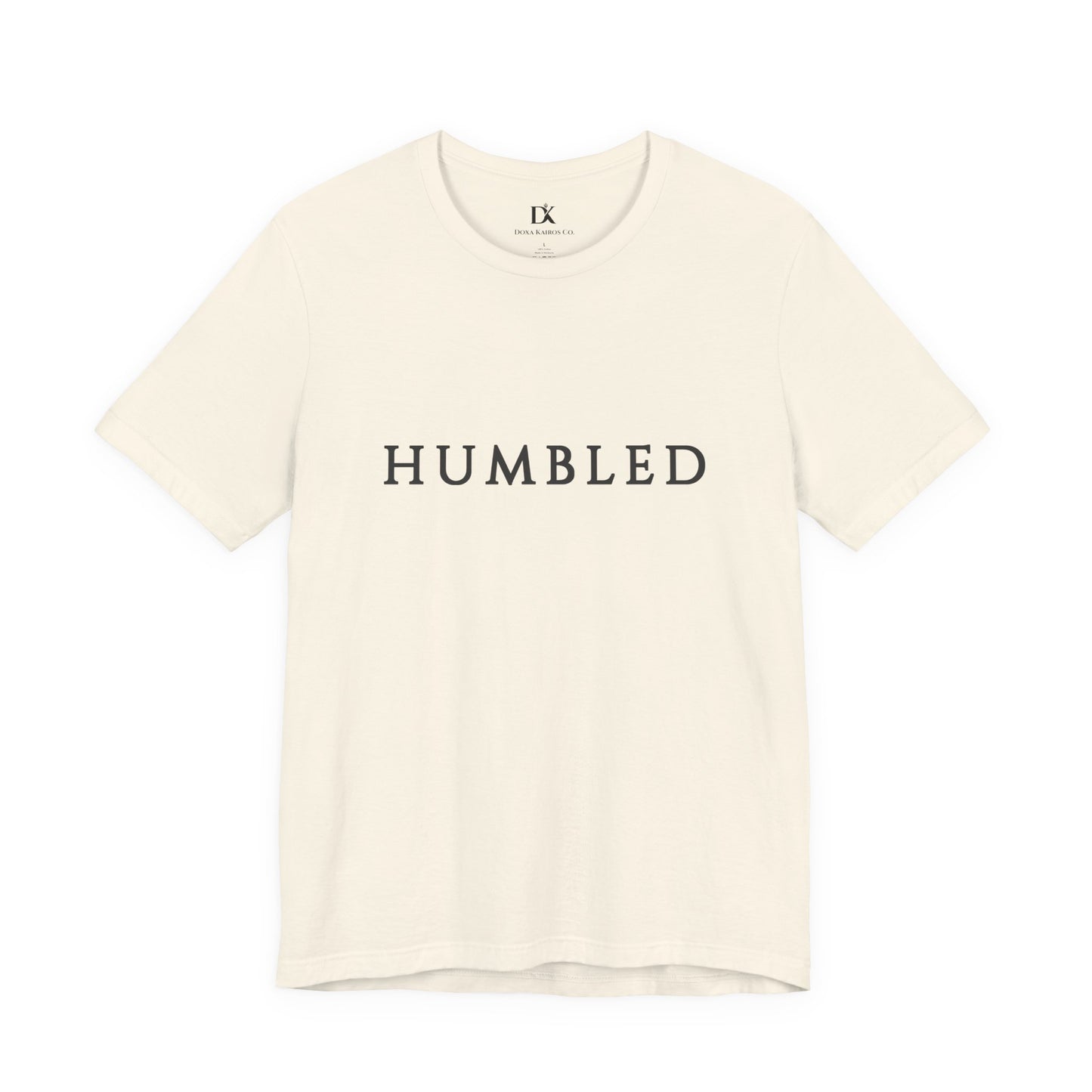 Front of Natural Humbled Wordmark  Doxa Kairos™ T-Shirt