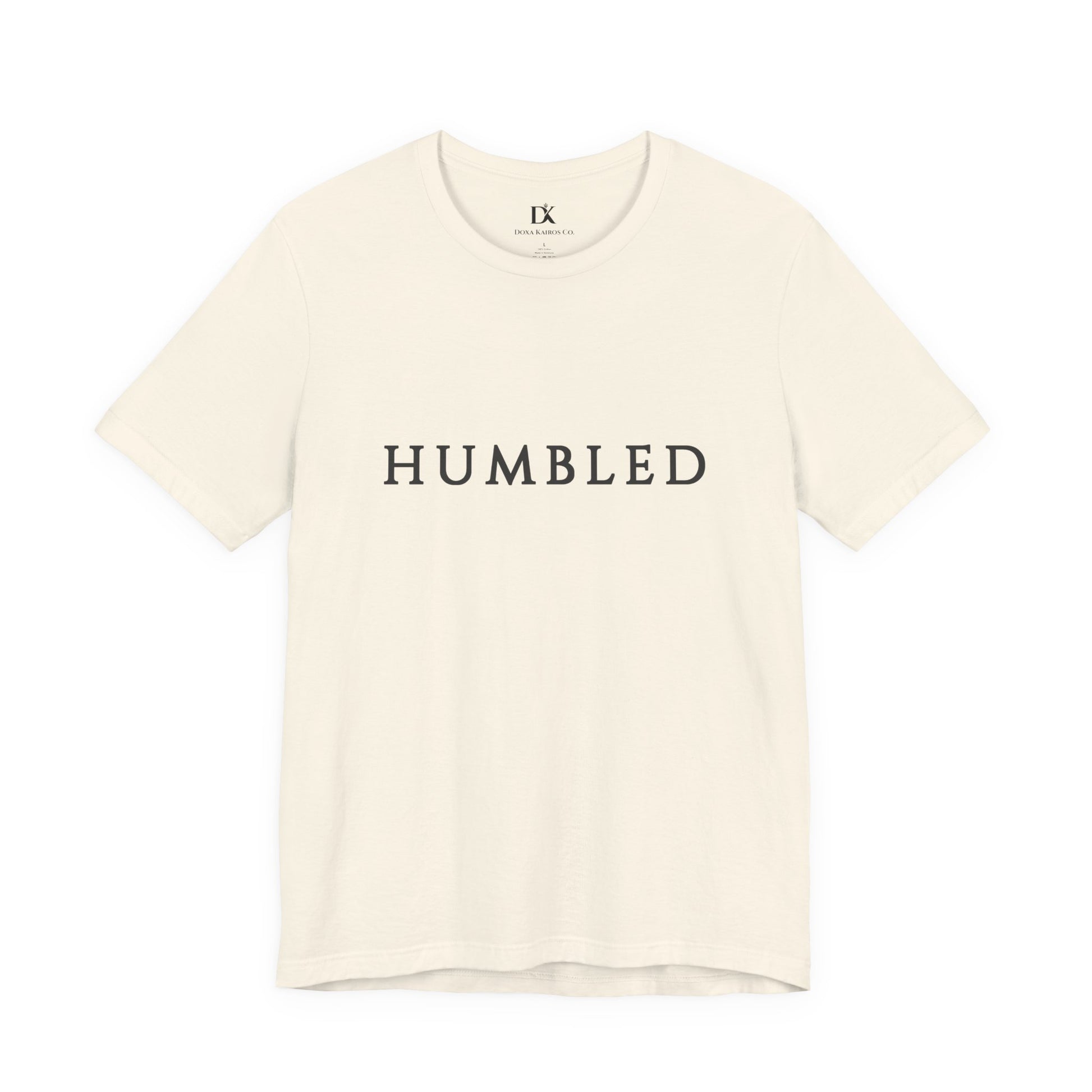 Front of Natural Humbled Wordmark  Doxa Kairos™ T-Shirt