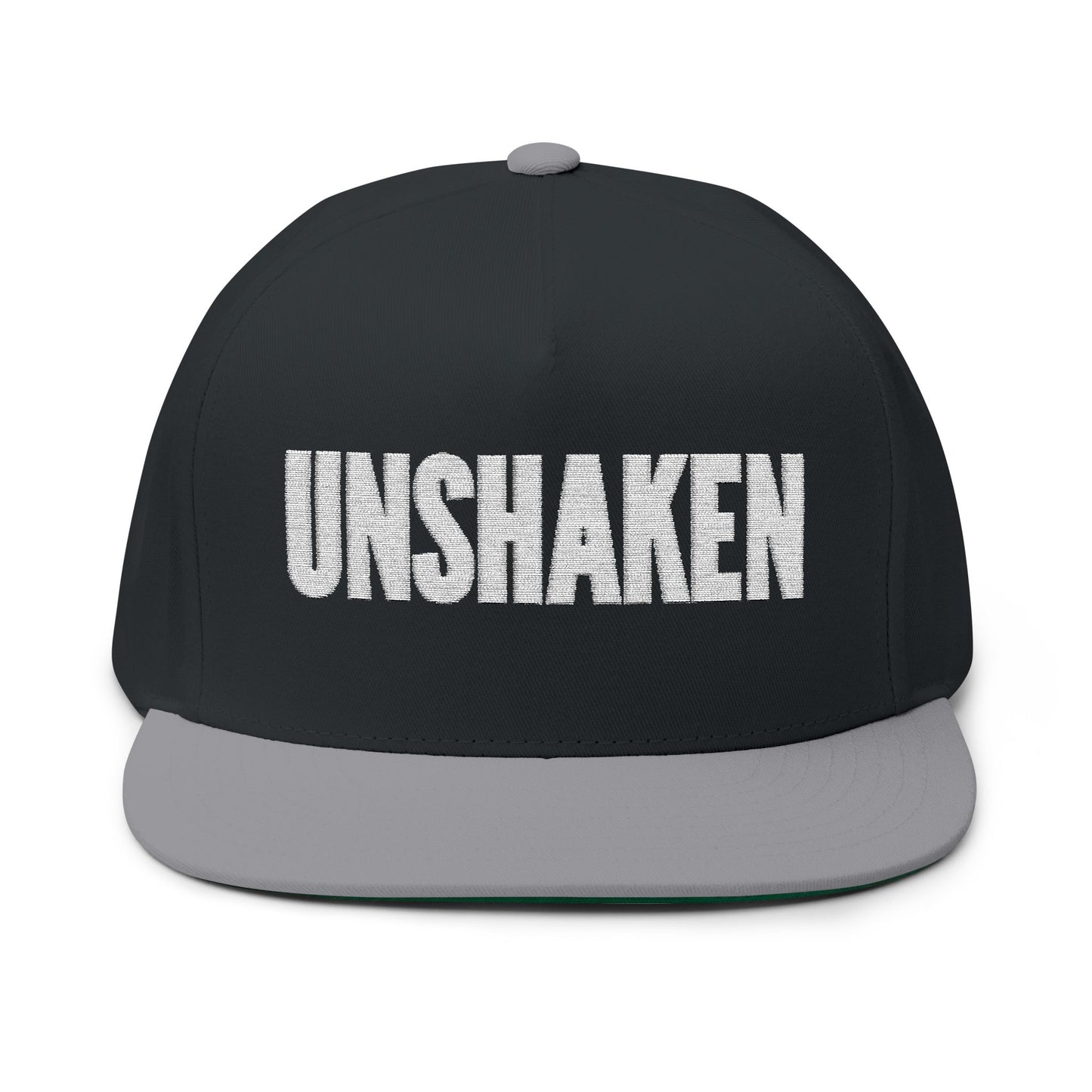 Front of BlackGrey Unshaken  Doxa Kairos™ Hat